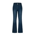 thumbnail image 2 of Felirenzacia Women's Flare Jeans, High Waist Stretch Slim Fit Jeggings, Tummy Control Butt Lifting Button Closure Denim Pants, 2 of 6