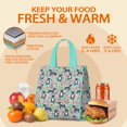 thumbnail image 5 of Cute Pitbull Terriers Dog and Flowers Insulated Lunch Bag for Women & Adults,Large Portable Soft Cooler Lunch Bag,Thermal Food Storage Tote with Pearl Cotton,8.66L,8.75x5.75x9.5 Inch, 5 of 6