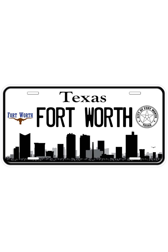 Fort Worth TX Skyline Novelty Car Auto License Plate