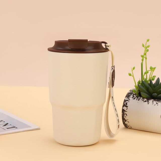 TIMIFIS Tissue Boxs 316 Stainless Steel Coffee Cup Double Layer Vacuum Insulated Cup Car Mounted with Lifting Rope Convenient Cup Insulated Water Cup Coffee Cup 480Ml Kitchen Gadgets
