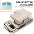 thumbnail image 4 of Allytechgroup Detachable Cards Holder Case for Google Pixel 8, RFID Blocking 2 In 1 Wallet PU Leather Case with Stand Compatible with Magsafe Shockproof Cover for Google Pixel 8, White, 4 of 5