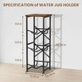 thumbnail image 3 of 5 Gallon Water Jug Holder, 3-Tier Water Bottle Holder with Wood Top Shelf, Heavy Duty Water Cooler Jug Rack, Water Dispenser Storage Stand for Kitchen Office and Living Room, 3 of 8