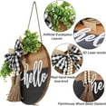thumbnail image 6 of IKOMMI Front Door Welcome Sign, Round Hello Wood Sign Hanging Welcome Sign Farmhouse Porch Spring Wreath Welcome Sign Front Door Decor(White), 6 of 7