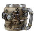 thumbnail image 5 of Ebros Metallo Super Cyborg Steampunk Pipes And Gears Skull Face Coffee Tea Mug Stein, 5 of 6