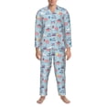 thumbnail image 3 of Naloa Brain Training Men’s Pajamas Set - Long Sleeve Button Down Sleep Shirt and Pajama Bottoms Sleepwear Set-XX-Large, 3 of 7