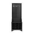 thumbnail image 6 of Pemberly Row Transitional Entryway Wood 27" Hall Tree with Shoe Cubbies in Black, 6 of 12