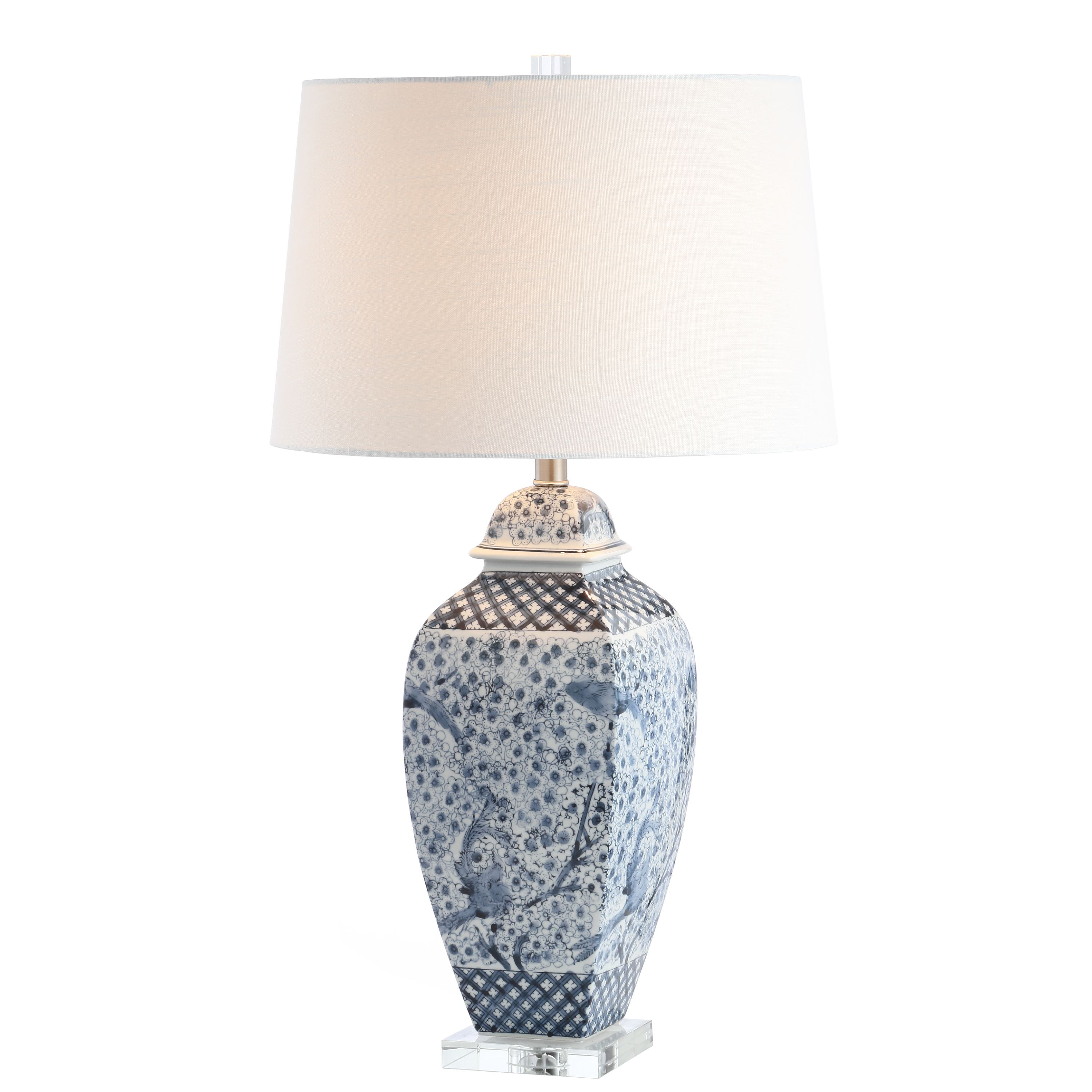 Safavieh Braeden Floral 30 in. H Table Lamp, Blue/White