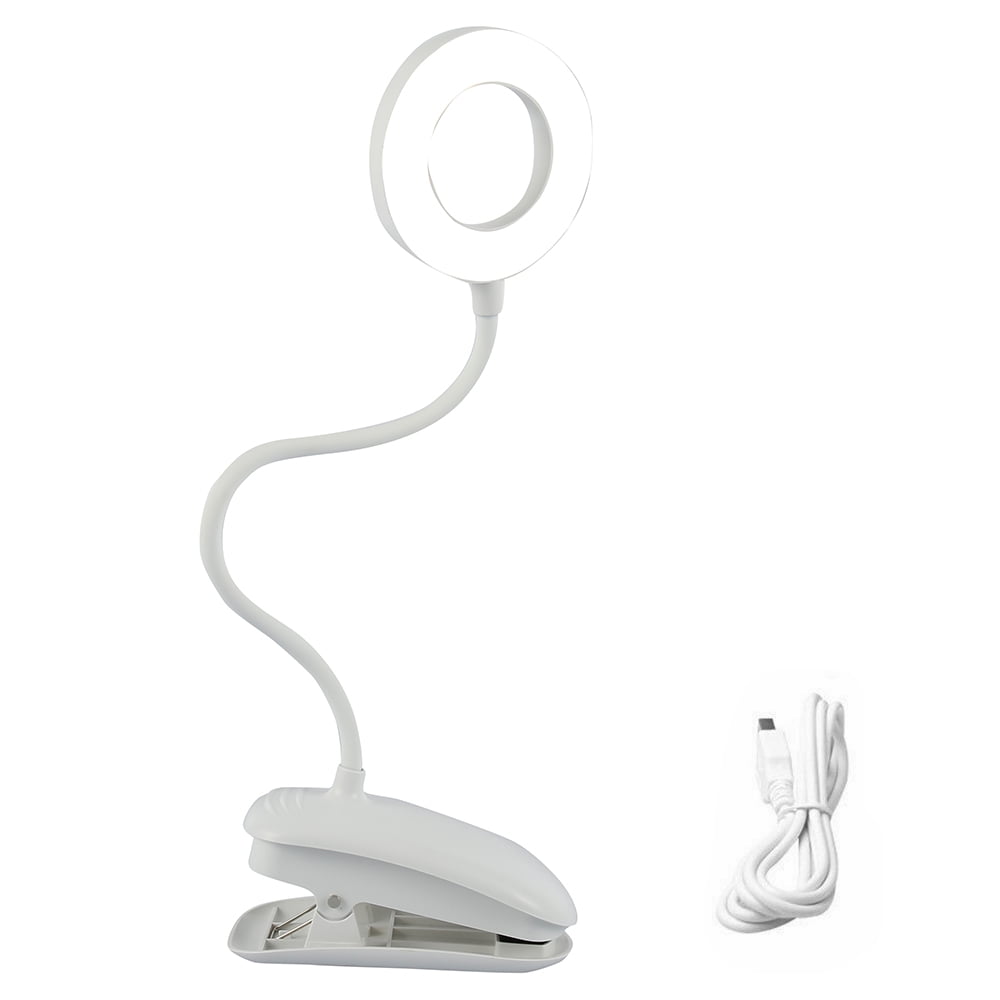 ODOMY Flexible USB Dimmable LED Reading Light Clamp Clip on Bed Table