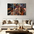 thumbnail image 2 of Elephant Stock Jazz Band Musicians Wall Art - Horizontal Multi Panel Canvas - Living Room Wall Decor - Music Multi Panel - Beige And Blue Decor - 74" x 48", 2 of 8