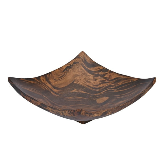 Stylish Square-Shaped Mango Tree Wood with Dark Stain Serving Dish or Fruit Bowl