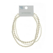 Time and Tru Women's Pearlescent Bead Stretch Necklace Set, 3-Piece