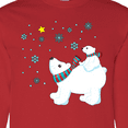 thumbnail image 4 of Inktastic Christmas Polar Bear and Cub with a Star Long Sleeve T-Shirt, 4 of 5