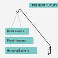 thumbnail image 2 of Ashman Heavy Duty Deck Hook, 37-Inch Metal Pole with Clamp, 360° Swivel Hanger for Bird Feeders & Planters, 1-Pack, 2 of 7