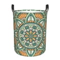 thumbnail image 2 of LNWH Laundry Basket, Green Abstract Mandala Texture Pattern Foldable Laundry Hamper with Handles Waterproof, Medium Size, 2 of 8