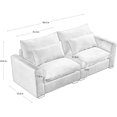 thumbnail image 2 of Oversized Cloud Couch for Living Room, 86.8" Comfy Corduroy Sofa with Lumbar Pillow, Modern Oversized Loveseat Sofa Modular Couch with Wide Armrest for Living Room, Apartment, Office, Green, 2 of 9