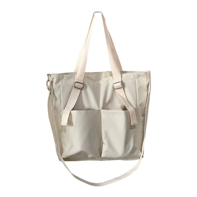 Minnieouse Bolsa de lona impermeable, bandolera, organizador de botellas de agua, con colgante de estilo japonés, bolso de un solo hombro Envolturas para manijas de equipaje Beige