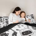 thumbnail image 5 of Homewish Cute Cartoon Robot Full Size Comforter Sets,Intelligent Machine Bedding Comforter Set,Gray White Bedding Sets For Boys Kids,.Breathable Home Decor Reversible,3pcs, 5 of 8