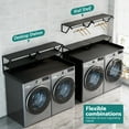 thumbnail image 7 of Advwin 54" Washer Dryer Countertop with Hanging Rod & Storage Shelves, Laundry Room Countertop Set, Washer and Dryer Topper with Anti-Slip Pads, Black, 7 of 7