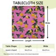 thumbnail image 2 of Yellow Lemon Flowers Pink Pattern Square Fitted Tablecloth with Elastic Edge,Square Table Cover,Washable Elastic Table Cover for Home Kitchen Party Decor 36"x36", 2 of 6
