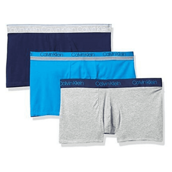 Calvin Klein Men's NB2729908 Trunk 3 Pack, New Navy, Grey Heather Size M