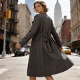 thumbnail image 2 of Women's Open Front Light Jacket Belted Cardigan Long Trench Coats with Pockets (Coffee XL), 2 of 7