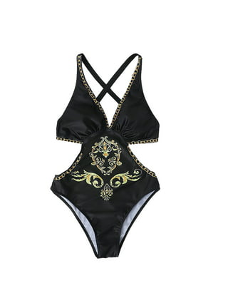 Women's Sexy Small Breasts Bathing Suit Printed Triangle Bottom And Lace Up  Cover Up Skirt Swimwear Suit 