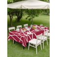 thumbnail image 4 of Outdoor Tablecloth with Umbrella Hole for Patio/Picnic/Party/Camping, Red Geometric Waterproof Table Cloth Rectangle Table Cover Washable, Abstract Stripes Modern Minimalist (52"x 70"), 4 of 8