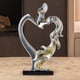 thumbnail image 4 of Figura de pareja besándose, escultura de amantes de estilo nórdico, adorno de escritorio para estante. Plata, 4 of 7
