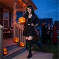thumbnail image 5 of Voska Women's Halloween Print Thigh High Tube Socks Soft Stretchy Party Holiday Festival Decor C One Size, 5 of 6