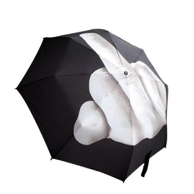 Novelty Middle Finger Design Black Umbrella Cool Fashions Impact Umbrella Fold