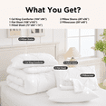 thumbnail image 6 of YEPCLUB White Cal King Size Pintuck 7-Piece Comforter Set, Pinch Pleat Bed in a Bag, All Season Down Alternative Bedding Set with Comforter, Sheets, Pillowcases & Shams, 6 of 7