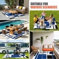 thumbnail image 4 of Blue Black Geometric Outdoor Rug for Patio/Deck/Porch, Non-Slip Large Area Rug 5 x 8 Ft, Modern Minimalist Abstract Stripes Indoor Outdoor Rugs Washable Area Rugs, Camping Rug Carpet Runner, 4 of 8