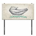 thumbnail image 3 of Yoga Headboard, Contemporary Illustration of Meditating Bear on Vintage Background Calm Life, Upholstered Decorative Metal Bed Headboard with Memory Foam, Twin Size, Cream Black Green, by Ambesonne, 3 of 4