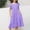 Purple, variant on DAETIROS Litte Girls Pleated Dress, A-Line Dress Crew Neck Fly Sleeve Holiday Short Sleeve Plain Girls Dress Purple Size 8 T