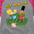thumbnail image 3 of Hey Arnold! - Arnold, Gerald, and Abner - Toddler And Youth Girls Raglan Graphic T-Shirt, 3 of 4