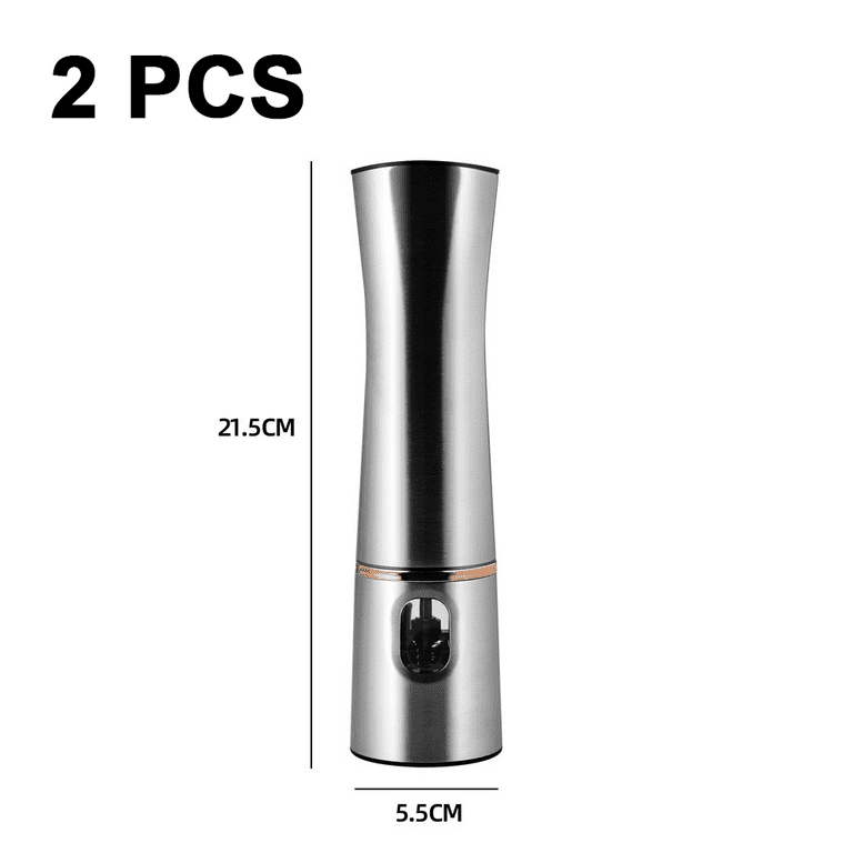 Dropship 2pcs Stainless Steel Electric Automatic Pepper Mills Salt Grinder  Silver to Sell Online at a Lower Price