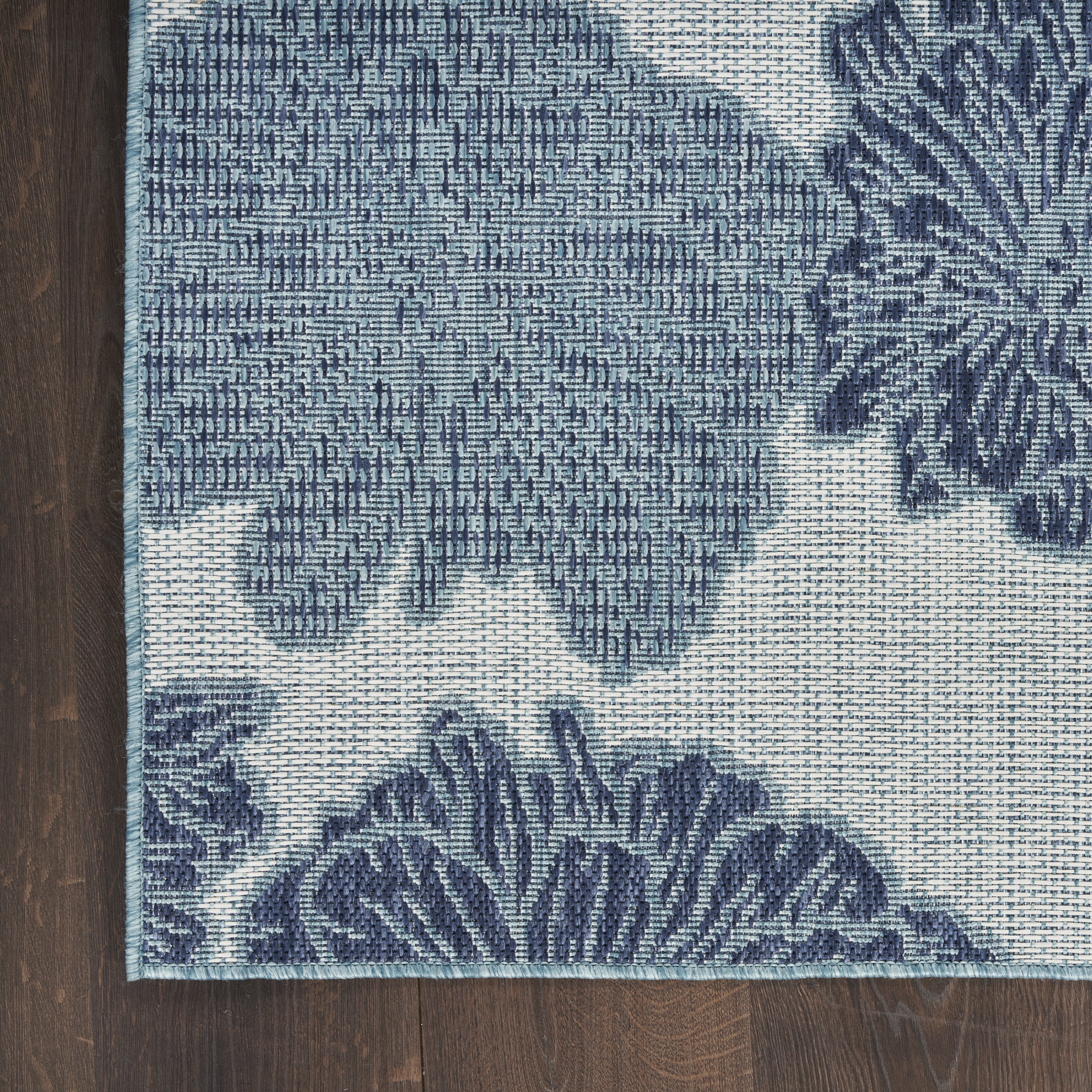 Nourison Garden Oasis Indoor/Outdoor Blue 9' x 12' Area Rug (9x12)