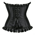 thumbnail image 3 of Grebrafan Corset Tight Lacing Women Pirate Renaissance Top Wine Red M, 3 of 5
