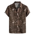 thumbnail image 4 of Mens Golf Polo Shirts Print Style Button Up Classic Fit Jazzing Print Alternative Mens Athletic Tops,Brown,3XL, 4 of 4