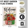 thumbnail image 2 of Welcome Christmas Poinsettia Small Decorative Garden Flag, Xmas Gift Holly Red Berry Flower Mason Jar Snowflake Yard Lawn Outside Decor, Winter Holiday Farmhouse Outdoor Home Decoration 12 x 18, 2 of 6