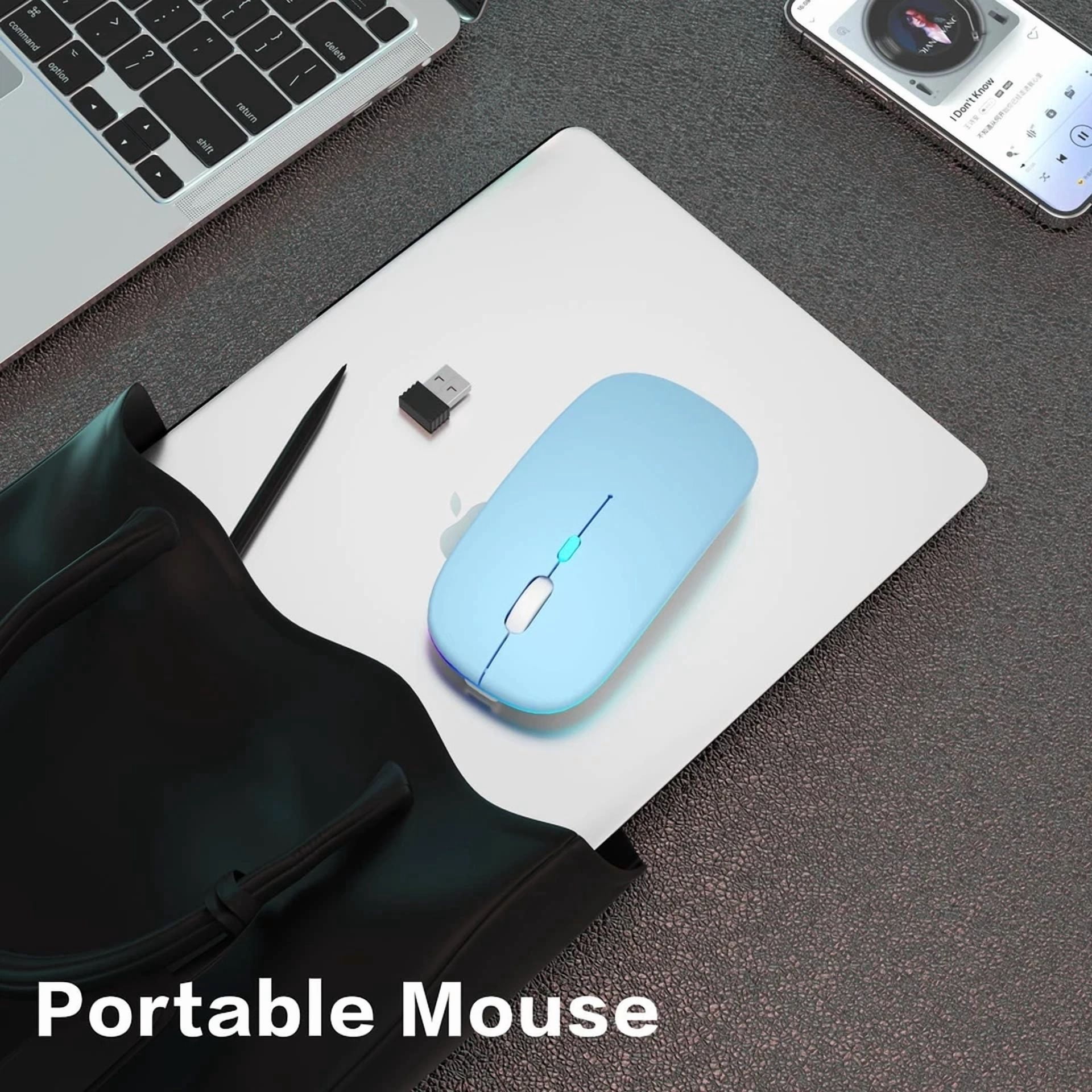 CRESTIN- Wireless Bluetooth Mouse Rechargeable Led Mice Silent Slim Laptop Pc Mac Mouse