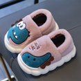 thumbnail image 5 of Tisuna Kids Slippers Dinosaur Print Anti Slip Easy On Shoes Windproof Soft Autumn Winter Boys Girls Indoor Footwear Coffee Size 2-3 Years, 5 of 6