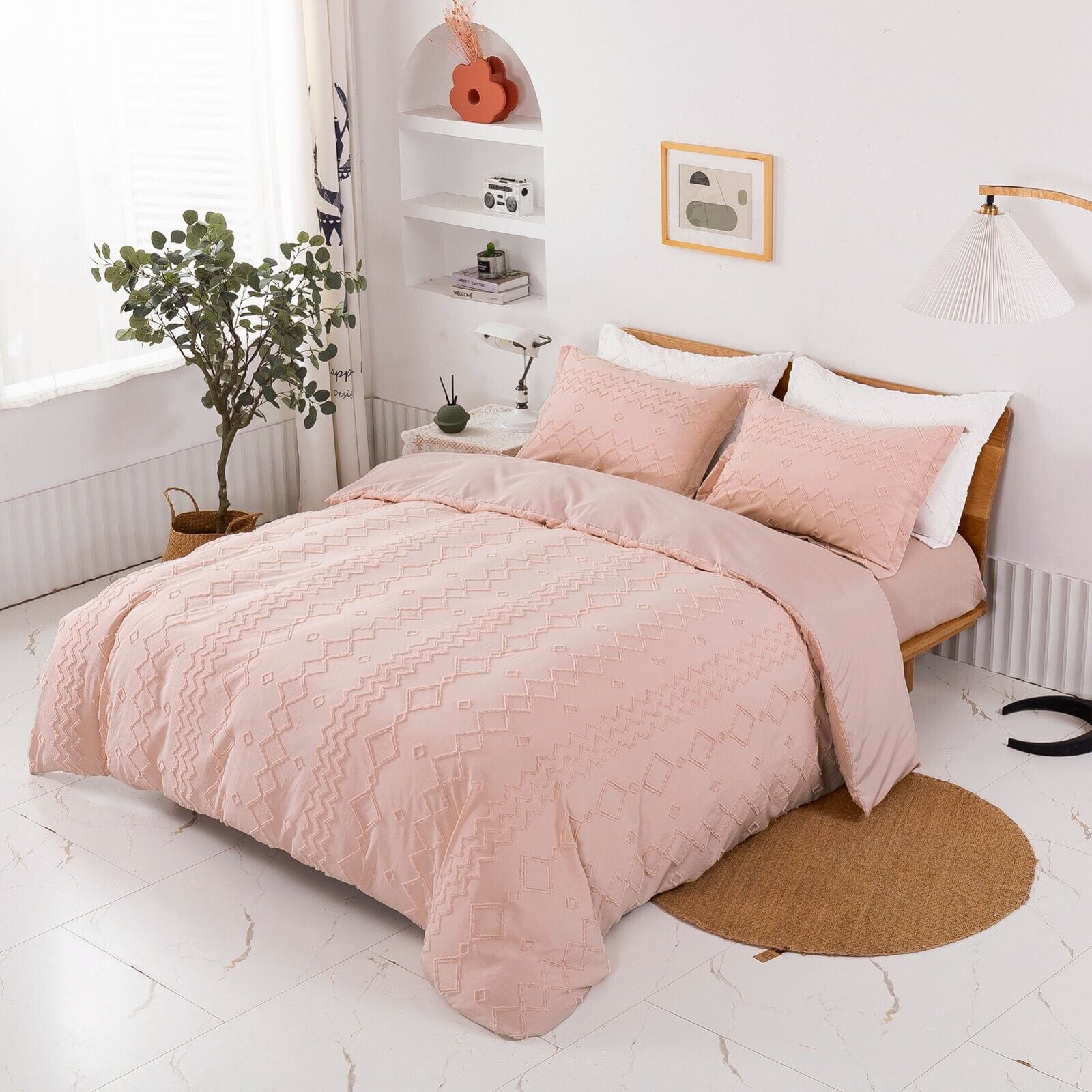 Boho Chenille Duvet Cover Set, Soft and Breathable King Size Duvet