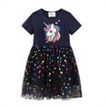 thumbnail image 5 of Toddler and Little Girl's Casual Short Sleeve Tutu Skater Princess Dress - Unicorn 2T, 5 of 8
