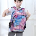 thumbnail image 6 of FORMRS Unisex School Backpack 17" Student Travel Bag with Laptop Compartment, Watercolor Blue Marble Pattern, 6 of 7