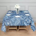 thumbnail image 3 of Blue Paisley Pattern Square Tablecloth,Waterproof Square Table Cover,Wipeable Spillproof Washable Table Cover for Home Kitchen Party Decor 60"x60"(152x152cm), 3 of 6