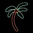thumbnail image 3 of 24.5" Orange and Green LED Lighted Coconut Palm Tree Window Silhouette Decoration, 3 of 4