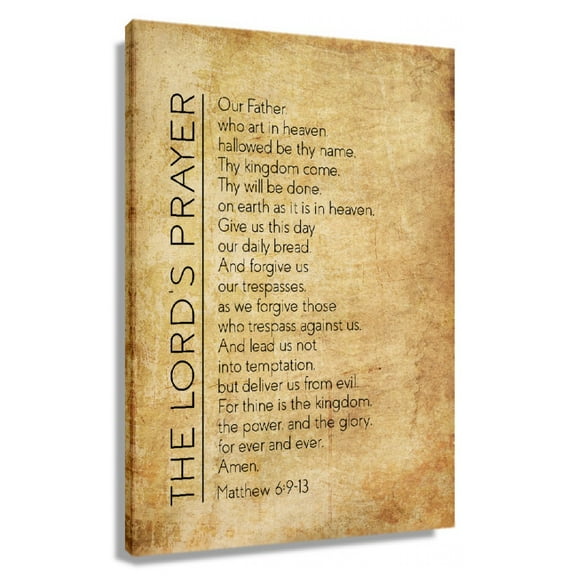 The Lord's Prayer Matthew 6 9-13 Bible Quote Wall Art Scripture Posters Poster Canvas Prints for Living Room Wall Decor for Bedroom Giclee Print
