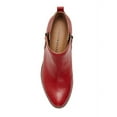 thumbnail image 6 of Lucky Brand Basel Garnet Red Leather Low Block Heel Fashion Ankle Booties Wide (Garnet Red, 6), 6 of 6