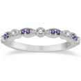 thumbnail image 3 of Marquise and Dot Amethyst Diamond Ring Band 14k White Gold 0.25ct, 3 of 5